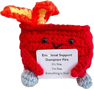 Roczential Emotional Support Dumpster- Handmade Crochet Dumpster Fire Doll, Christmas Dumpster Fire Knitting Toy Ornaments...
