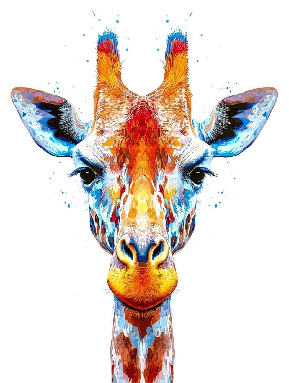 Henypt Cross Stitch Kits for Adults Colorful Giraffe Animal DIY Needlepoint Set for Beginners The Elderly with Accessories Home Wall Decoration 14CT 30x40cm