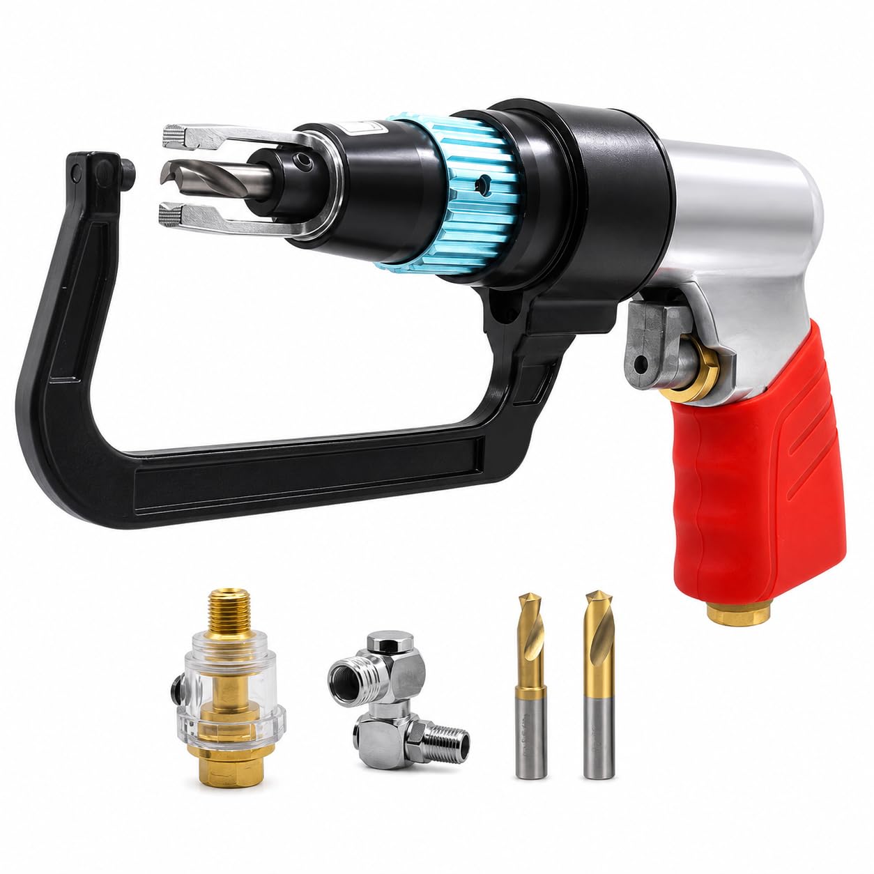 Taladro neumático de soldadura por puntos, brocas de 5/16 y 1/4 pulgadas, 1600 rpm | Control de velocidad, potencia y profundidad ajustables para reparación de carrocería, chapa y paneles de acero
