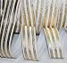 Top Hunter 3/5" 10 Yds Soft Fold Over Elastic Gold Stripe Printed Stretch Ribbon FOE For Hair Tie Hair Band Headband Accessories,white