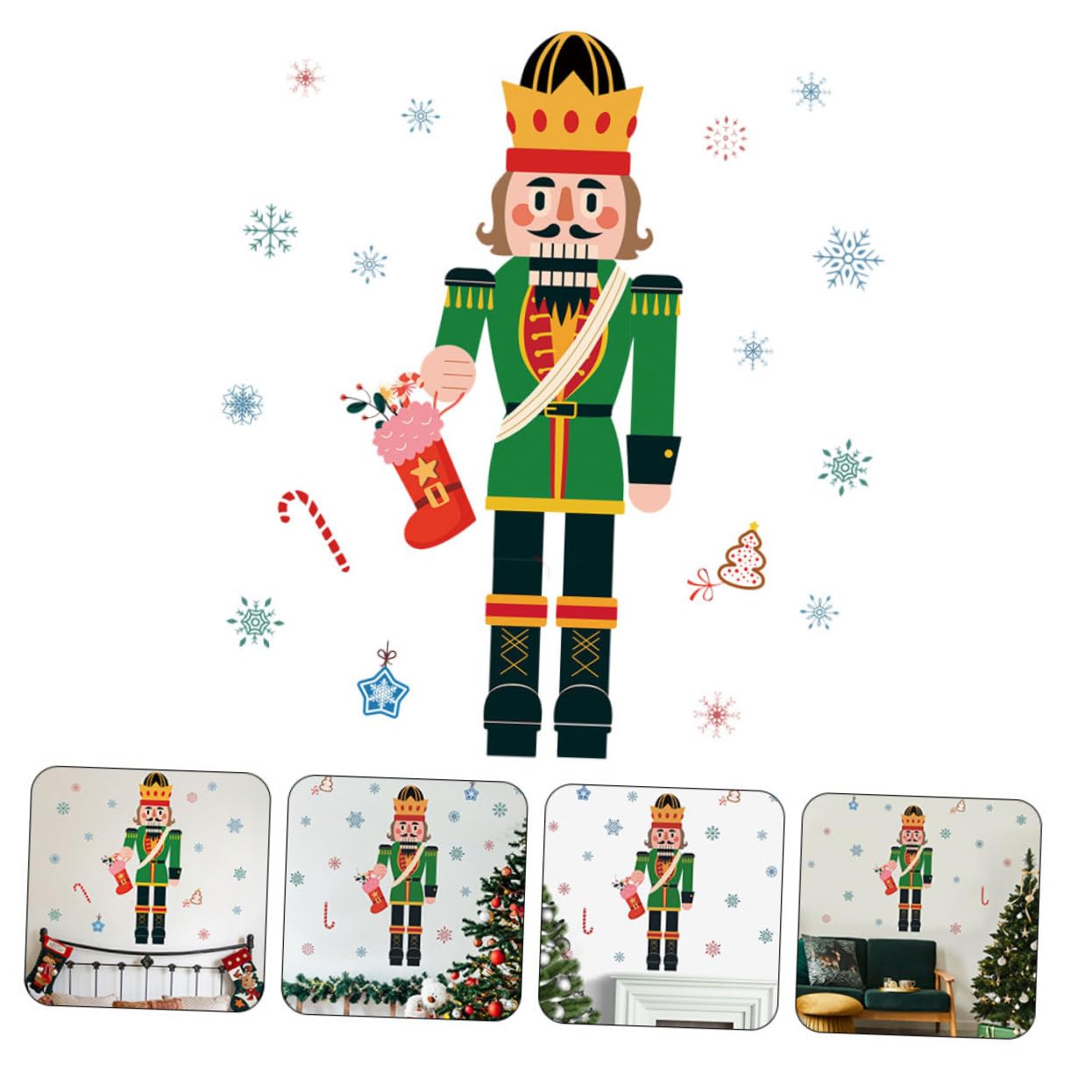 Cabilock 3 Piezas Pegatina Navideña de Huerto de Adhesivo de de y de Decoración para Ventanas Fiesta de Navidad PVC Autoadhesivo Adorno para Hogar y Oficina
