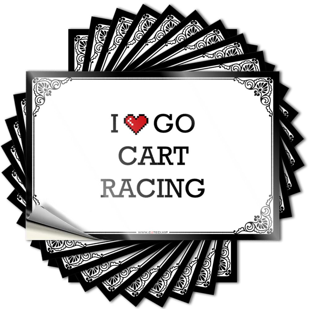 Kitchen Stuff Sticker Tumbler | I Love Go Cart Racing Western Bathroom Exterior Sticker Pack(6X9CM)