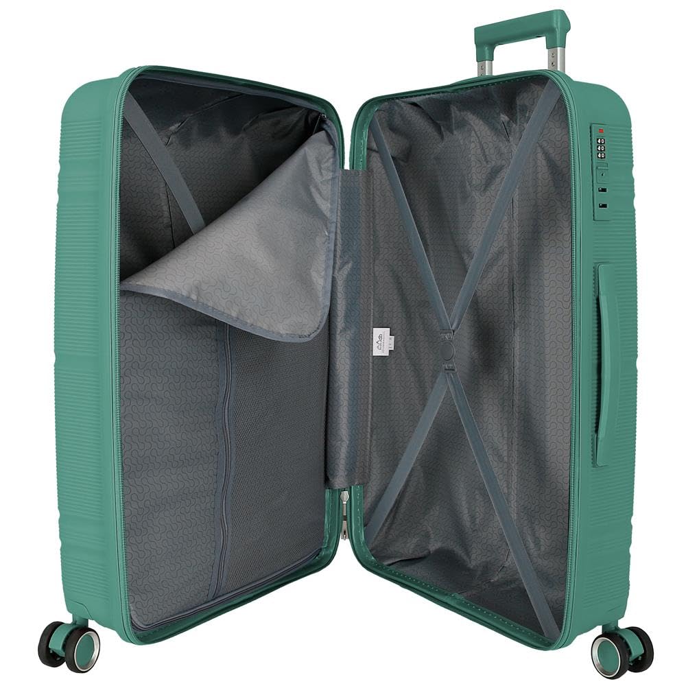 Roll Road Universe Duża walizka Zielony 50 x 75 x 29 cm Twardy 4,1 kg Zamek TSA Polipropylen 4,1 kg 96LExtensible, Zielony, Talla única, Duża walizka