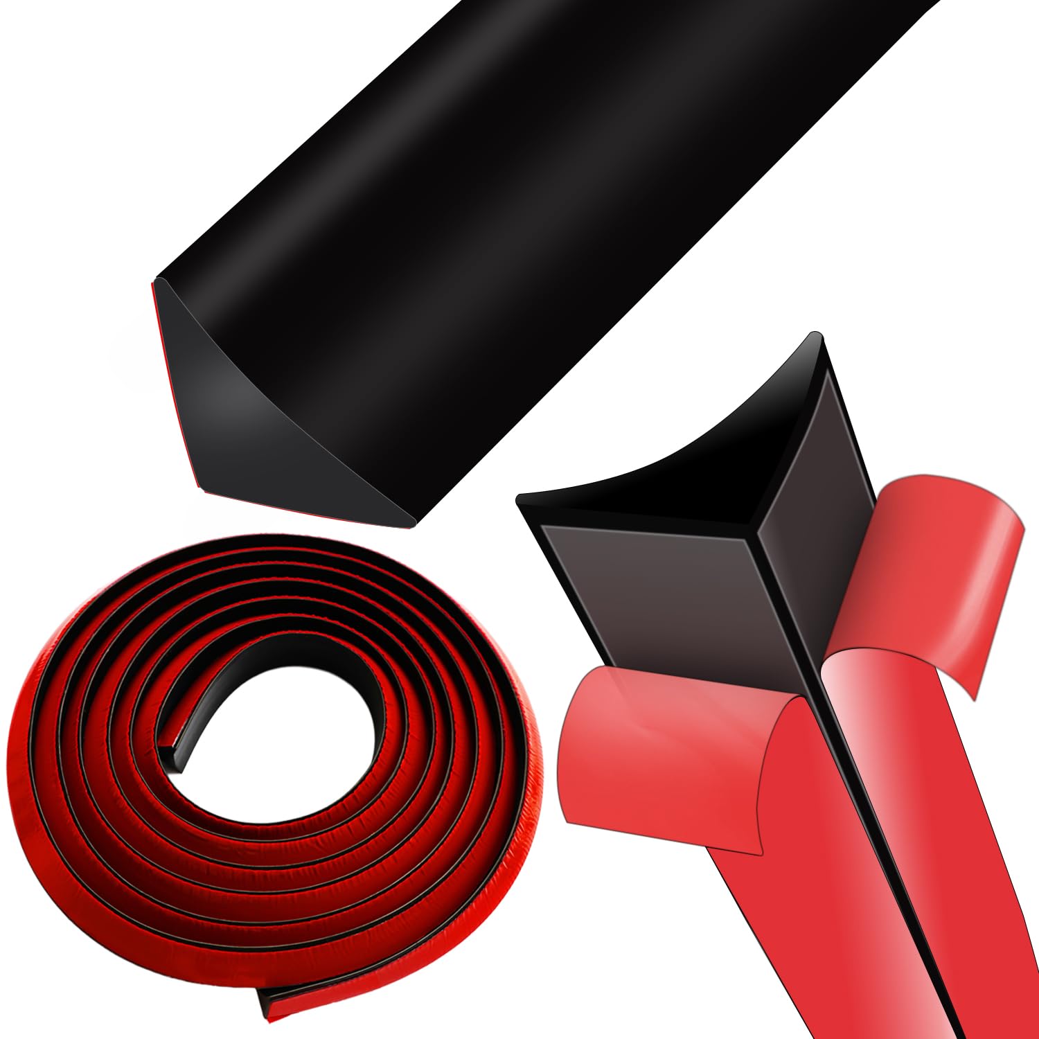 Winkelleiste Selbstklebend Wandabschlussleiste Küchenleisten Küchenabschlussleiste Arbeitsplatte Silikon Flexibel Wasserdicht Ataubdicht(Schwarz, 3Meter)