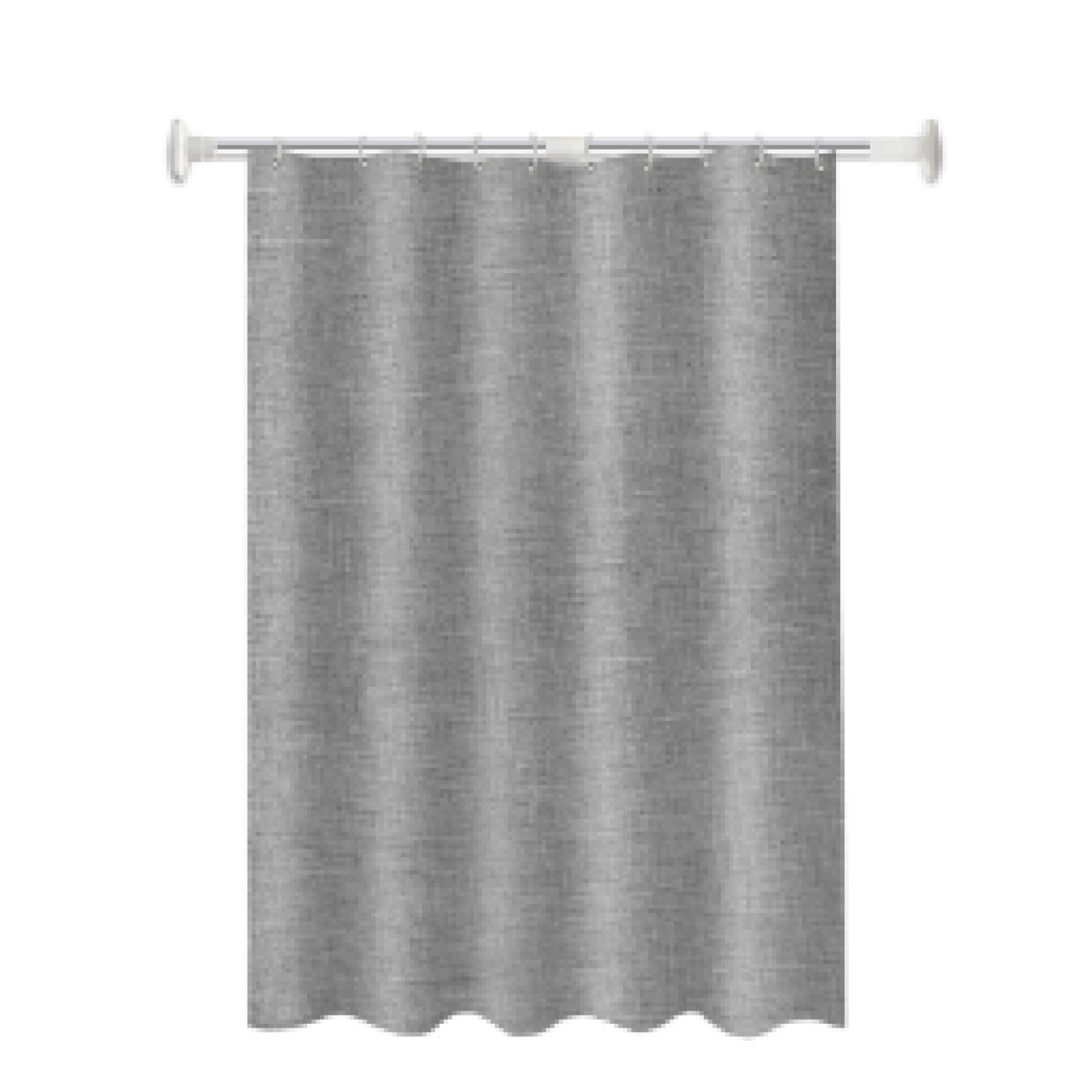 Wasserdichter Duschvorhang aus Leinen und Baumwolle, graue Badezimmervorhänge, einfarbig, Badewannen-Set, große, breite Badeabdeckung mit Haken, 240 x 200 cm (B x H), Duschvorhang