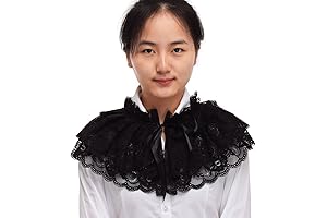 Renaissance Collar: Lace Neck Ruff Collar Mini Cape