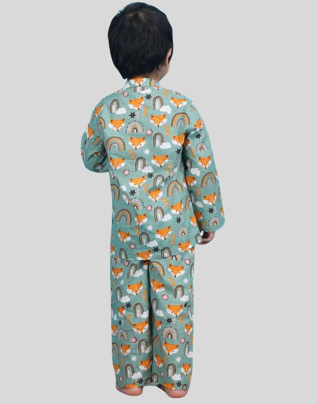 POLKA TOTS Full Sleeve Night Suit for Baby Kid - Green - 5-6 Y - Image 2 thumbnail