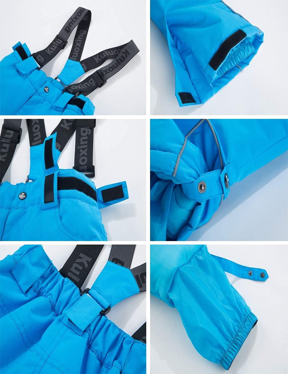 WOWULOVELY Big Boy's 2-Piece Colorblock Snow Pants and Jacket Snowsuit Ski Suit - Image 5