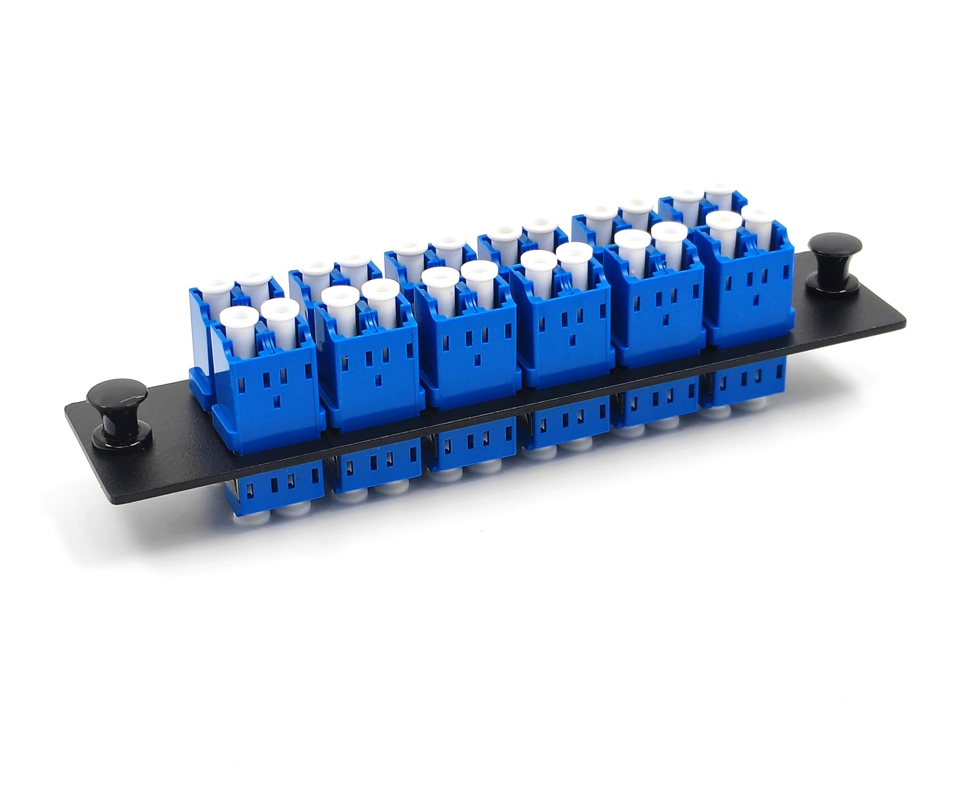 Lot de 2 panneaux de brassage en fibre duplex LC/UPC avec adaptateurs LC duplex monomode bleu, 24 ports fibre