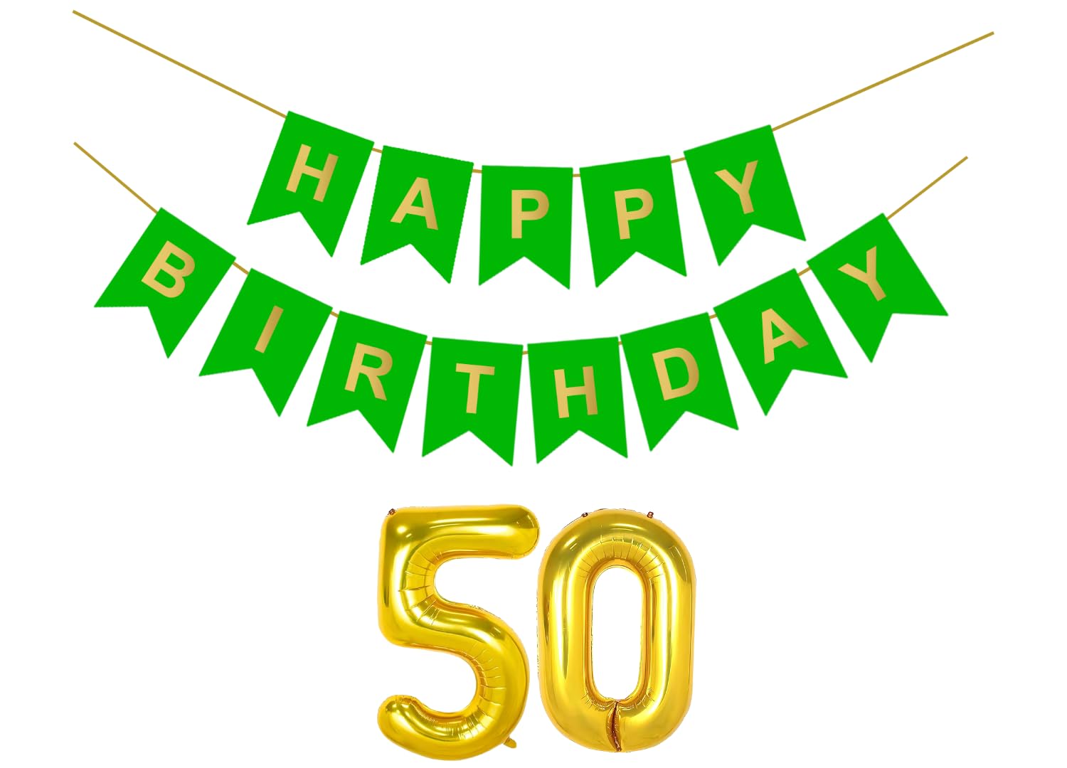 Banner With 50 Number · Green