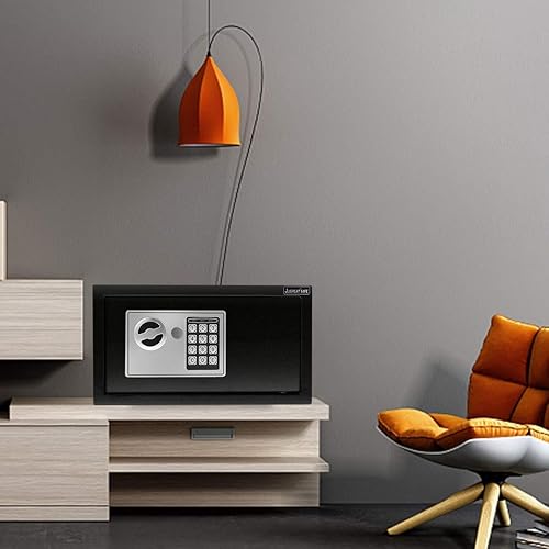 Miniatura 7 de JUGREAT - Caja de seguridad, electrónica, digital, caja de seguridad con luz de inducción, construcción de acero oculta con cerradura, diseño para