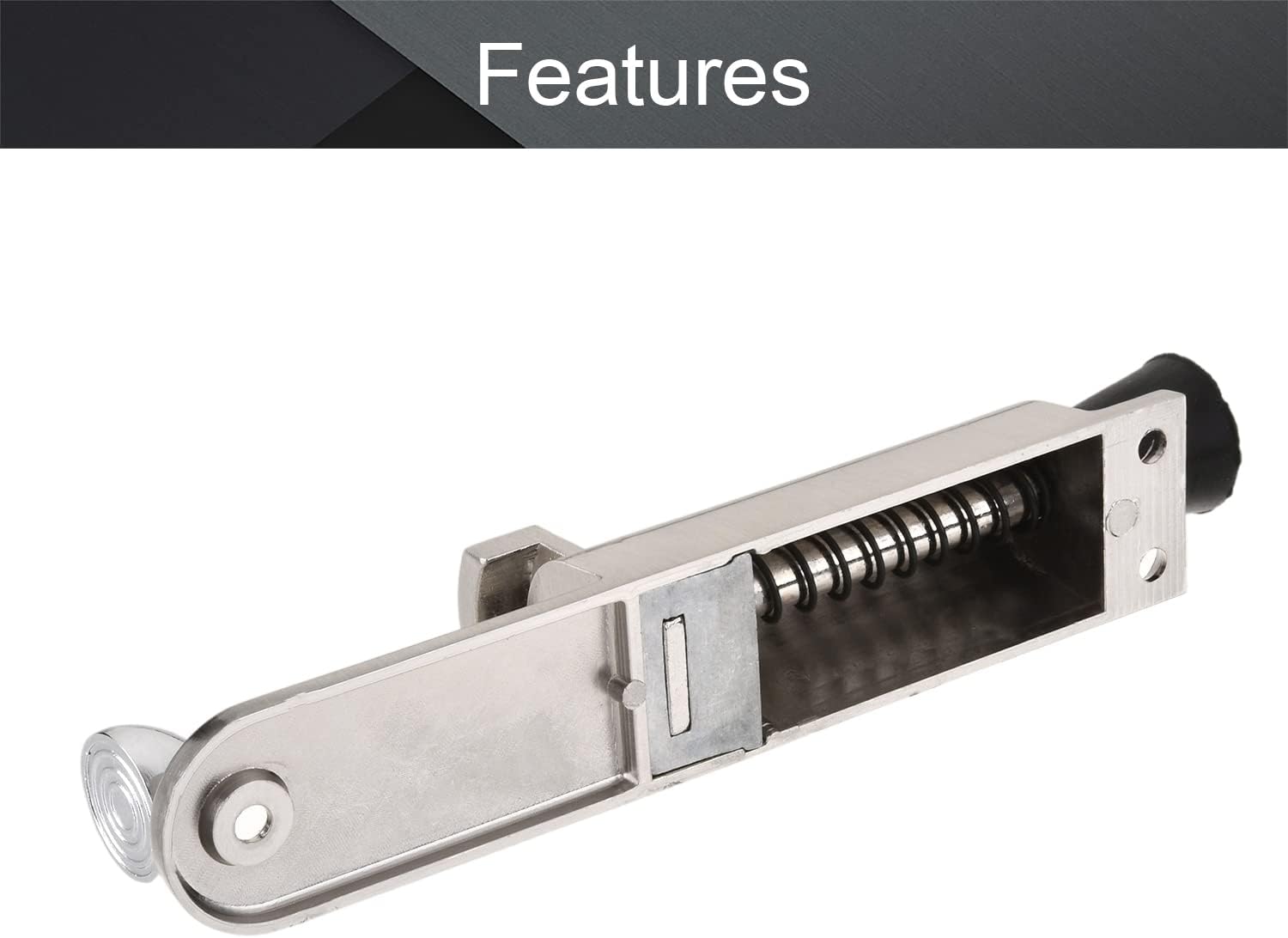 MroMax Kickdown Door Stopper Spring Loaded Foot Pedal Door Stops Holder 156mm/6.14" Length Brushed 1pcs