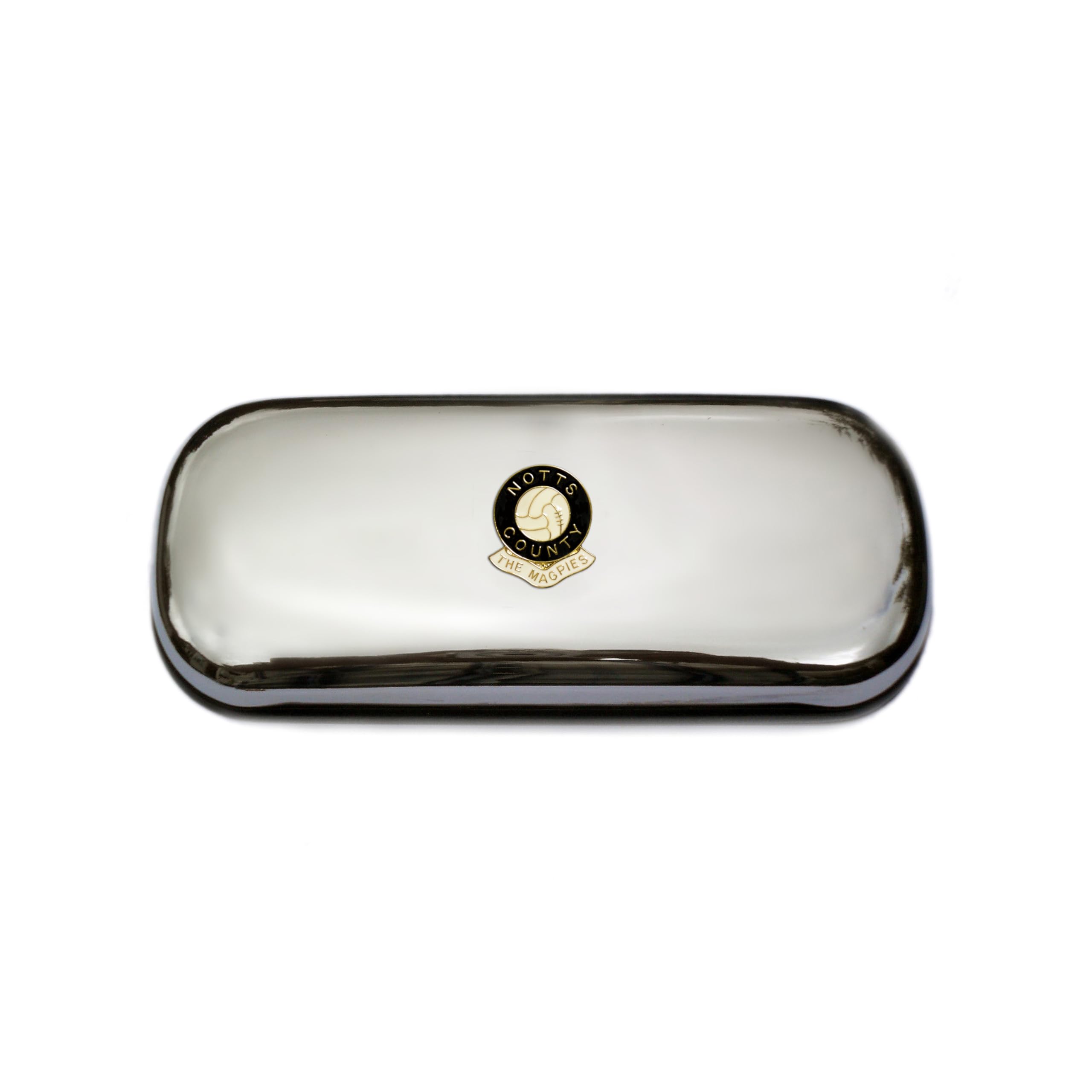 Polished chrome football club glasses case – Notts County