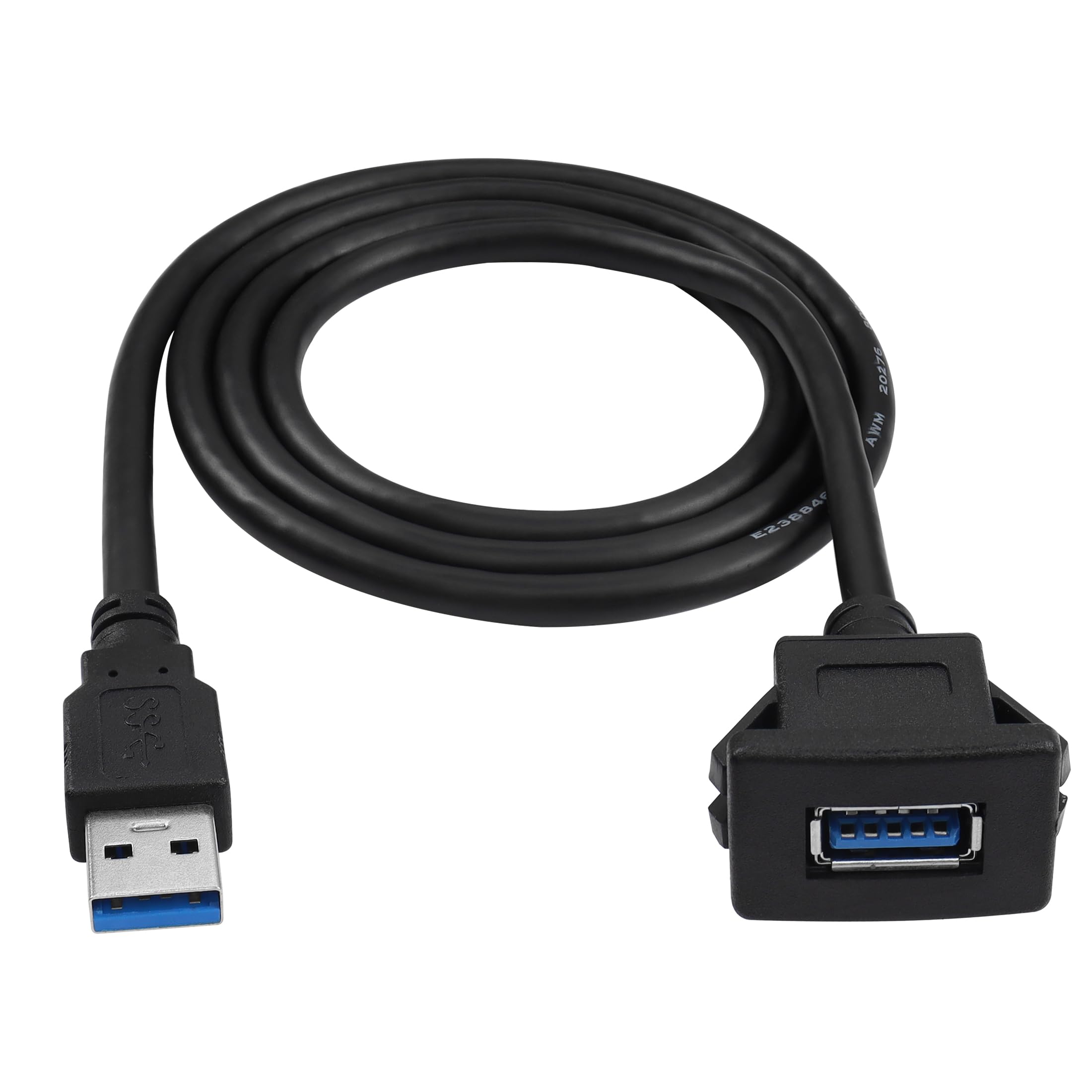Prolunga USB 3.0 Da Pannello A Cruscotto &ndash; Cavo 3 Piedi (0,9 M) Per Auto &ndash; Femmina/Maschio