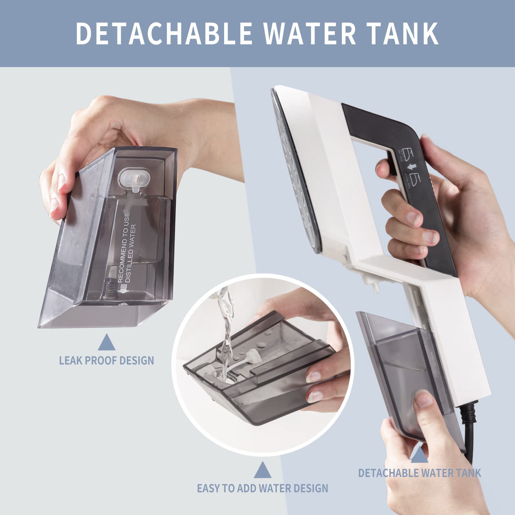 HOMETOP Handheld Steamer for Clothes, 30-Second Fast Heat-up, 1300W Powerful Handheld Garment and Fabric Steamer, Portable Steam Iron for Home and Travel