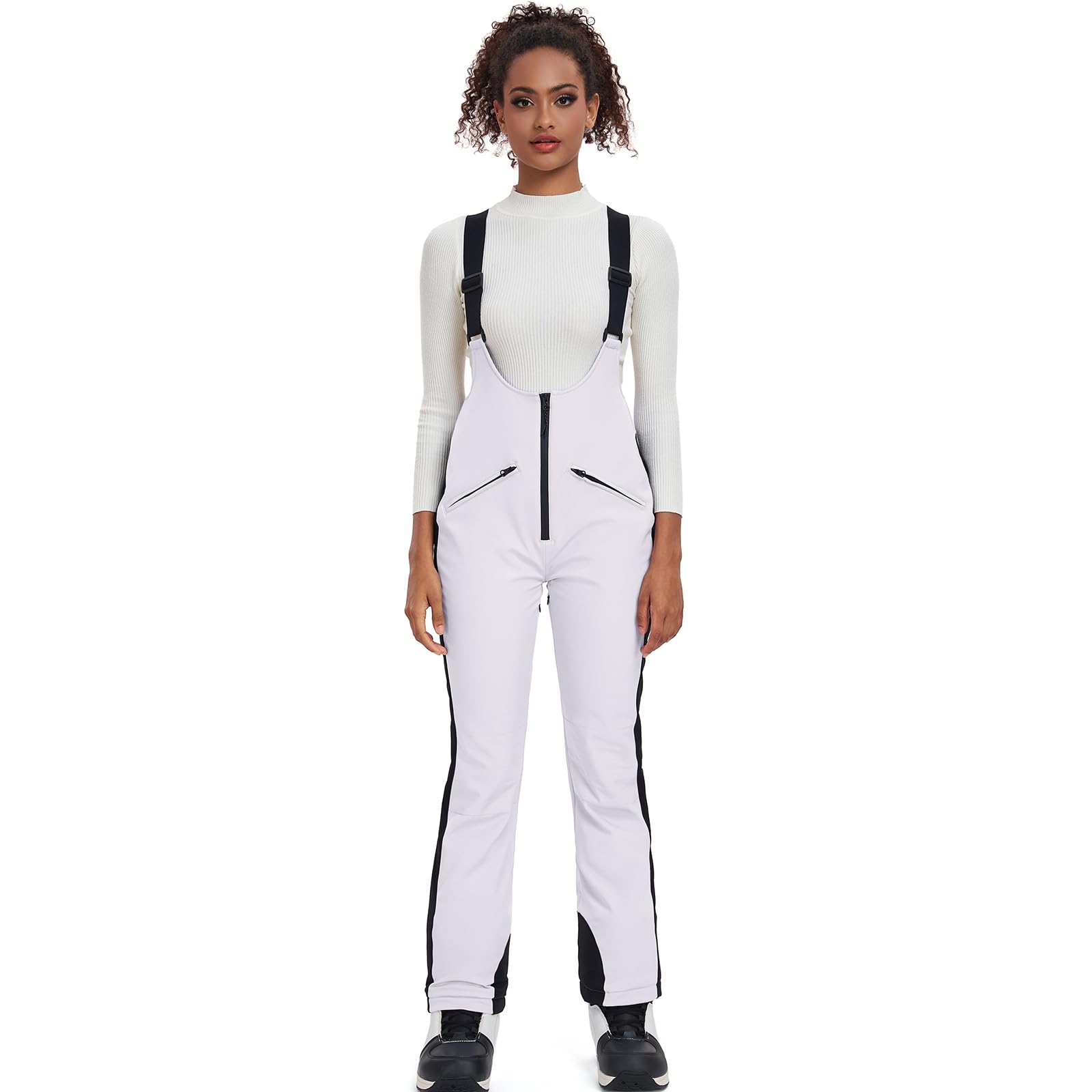 HOUZONIY Pantaloni da Sci da Donna, Impermeabili, Antivento, Slim Fit, Pantaloni da Neve, Bavaglino isolati, Pantaloni da Sci