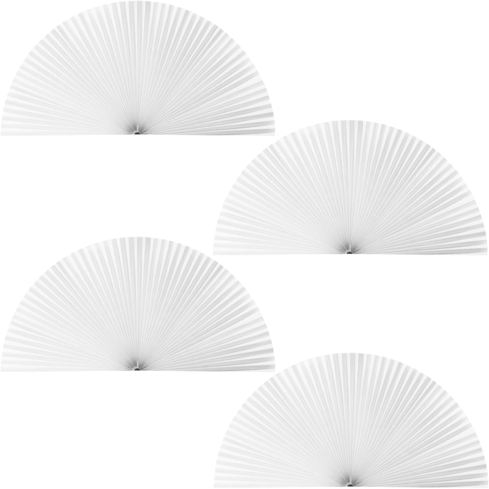Macarrie 4 Pack Arch Window Shades Half Circle Pleated Blinds Half Moon Window Covering Light Filtering Blackout Blinds, Easy to Cut & Install, 72 x 36 Inch(White)