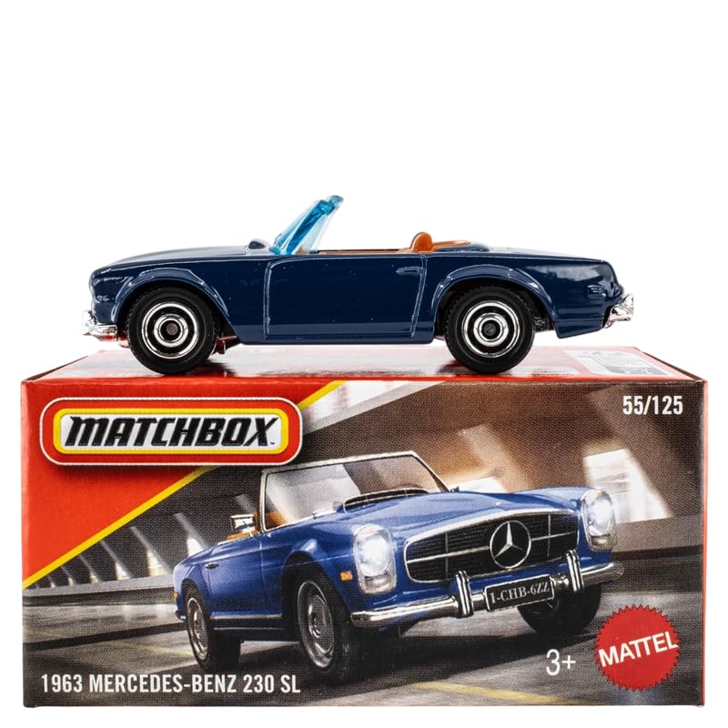 Image of Hot Wheels 2026 Match Box 1963 Mercedes Benz 230 SL for 3 Years & Above 55 /125 (Blue)