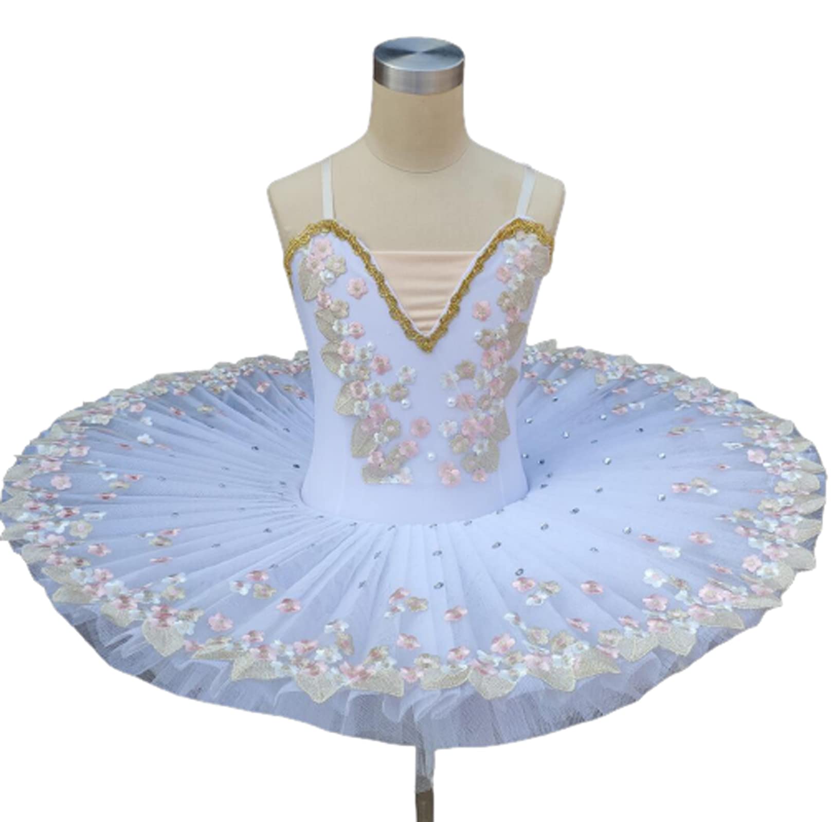 Kuteng Girls White 'S Professional Ballet Dress Swan Lake Camisole Ballet Tutu Dress Gymnastic Dance Leotard Skirt Fairy Princess Dancewear Costume,,140Cm