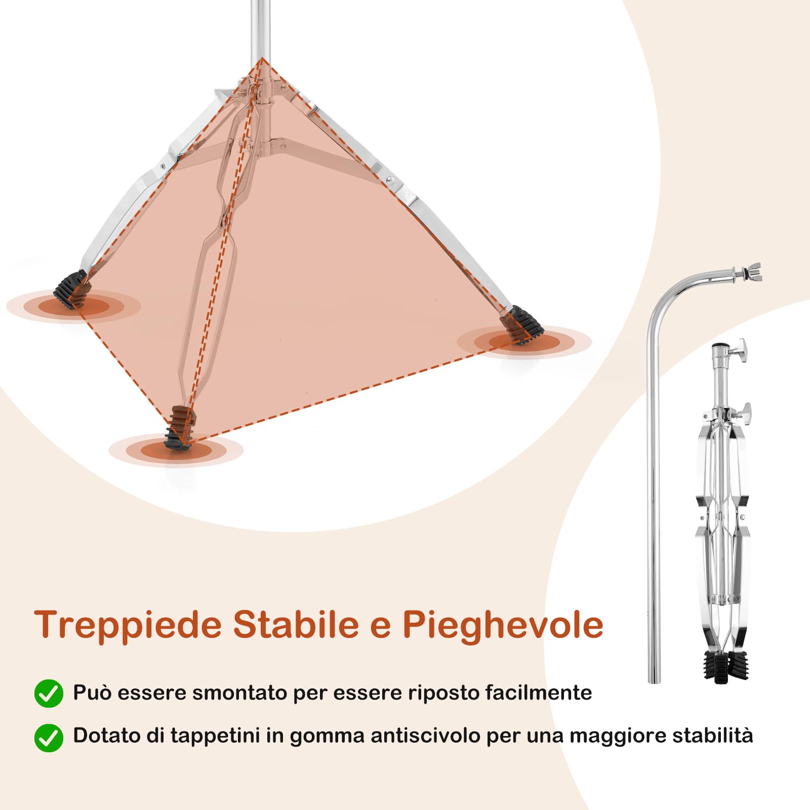 COSTWAY Campane a 36 Barre, Campane Tubolari a Fila Singola con Supporto per Treppiede Pieghevole e Regolabile, Bacchetta e Borsa da Trasporto, Strumento a Percussione Portatile per Adulti