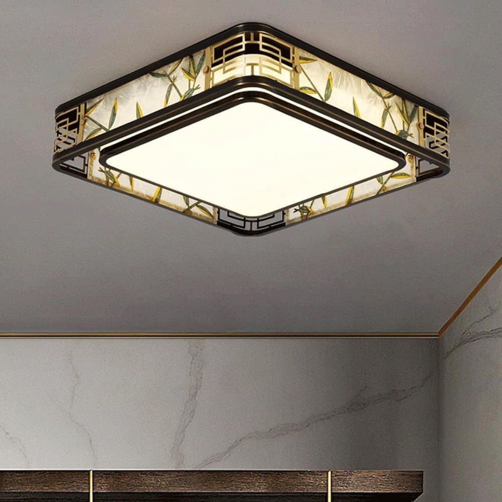 Lampa sufitowa z litego miedzi, ręcznie emaliowana chińska lampa wisząca LED, oświetlenie wewnętrzne do salonu, jadalni, biura lub sypialni.