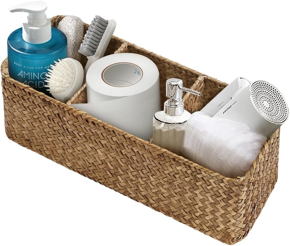 Opiniones de Cestos de almacenaje que puedes comprar esta semana. 47 Canastas Organizadoras para Baño Canasta para Baño, Juego de Cestas de Almacenamiento, Cesta Tejida Rectangular, Cestas Tejida a Mano para Hogar, Cesta Tejida Pequeña, Cesta de...