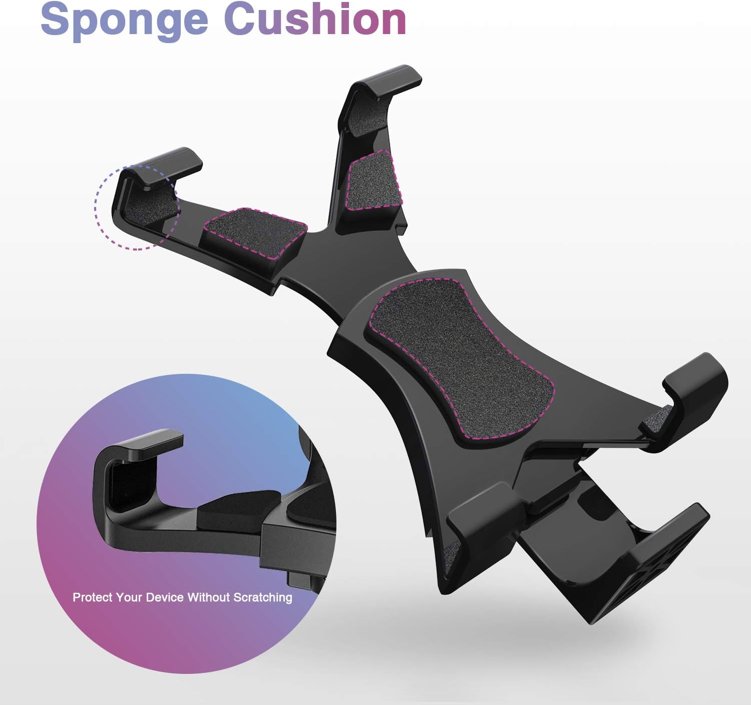 6amLifestyle Tablet Tripod Mount Adapter with 360 Degree Rotatable Ball Head Fit Most Tablets with 5" to 7.9" Clamp Holder for Tripod Monopod