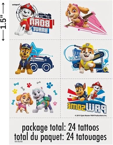 Miniatura 2 de Tatuajes de Paw Patrol (paquete de 24) – Tatuajes temporales vibrantes y divertidos, perfectos para cumpleaños de niños y fiestas temáticas