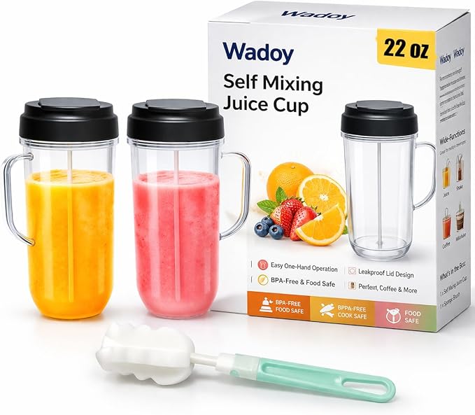 2 Paquetes de Repuesto para Vasos Magic Bullet, 22oz con Tapa miniatura 9