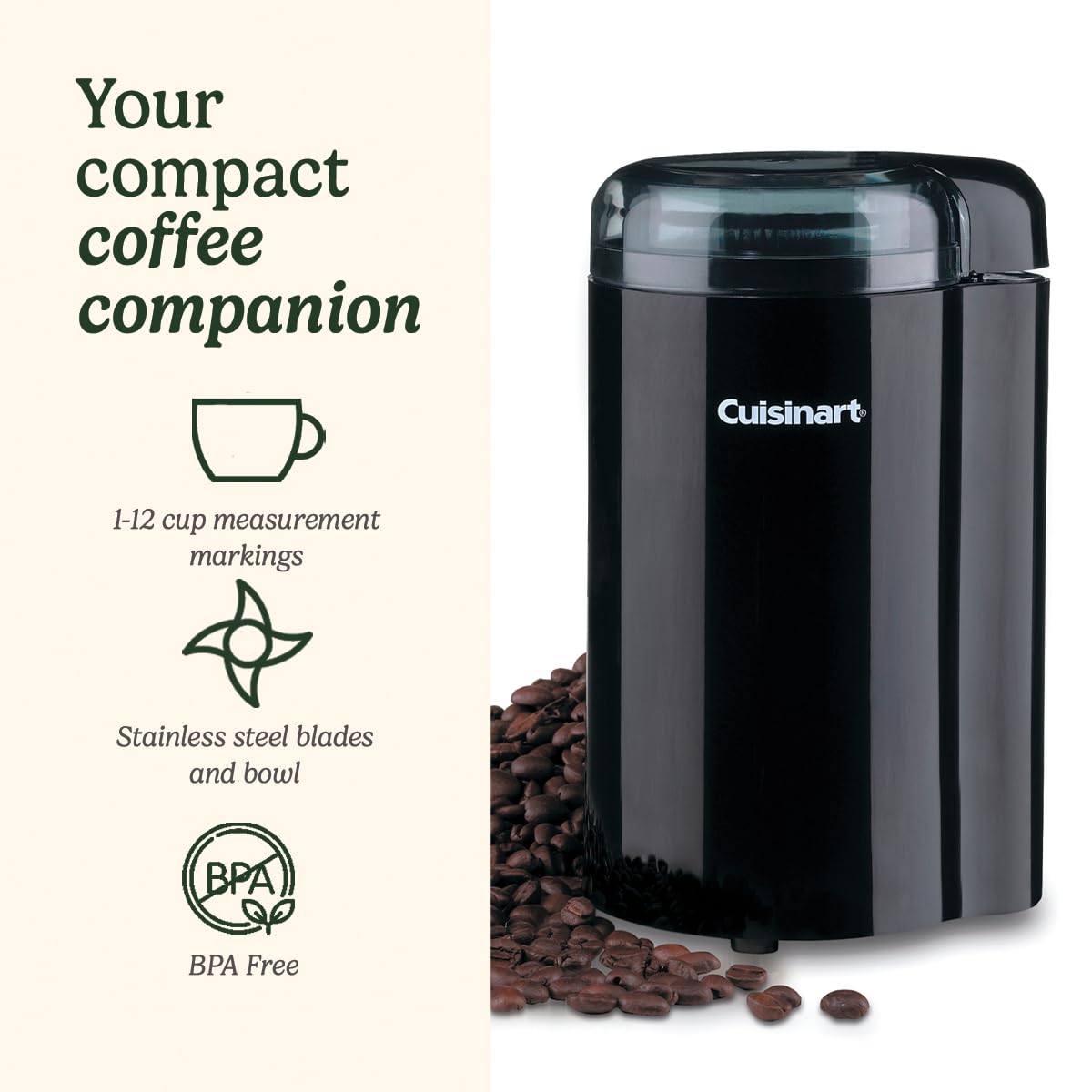 Cuisinart Coffee Grinder, Black, 12 Cups - Image 2
