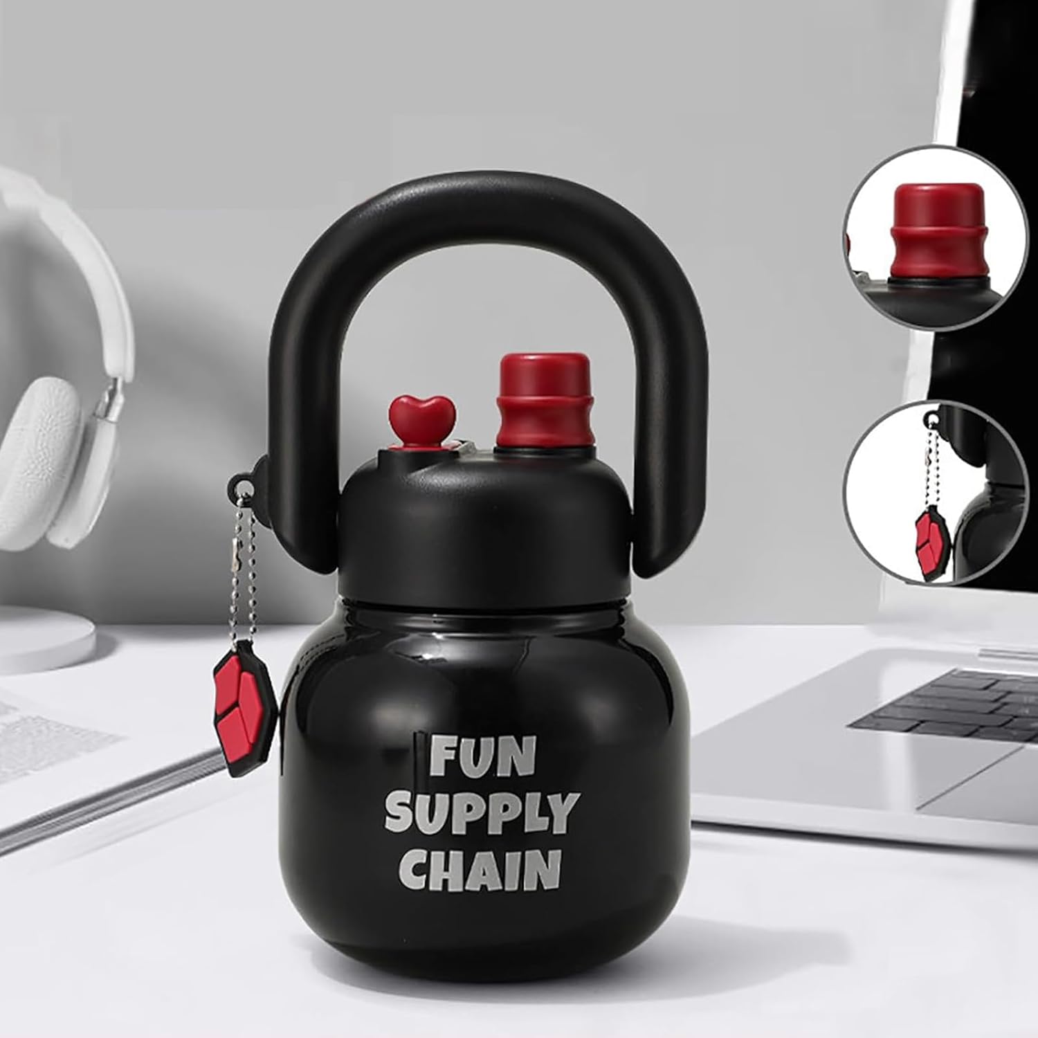 Water Bottle 20oz Insulated Water Bottles with Straw for School Sports Travel Coffe...