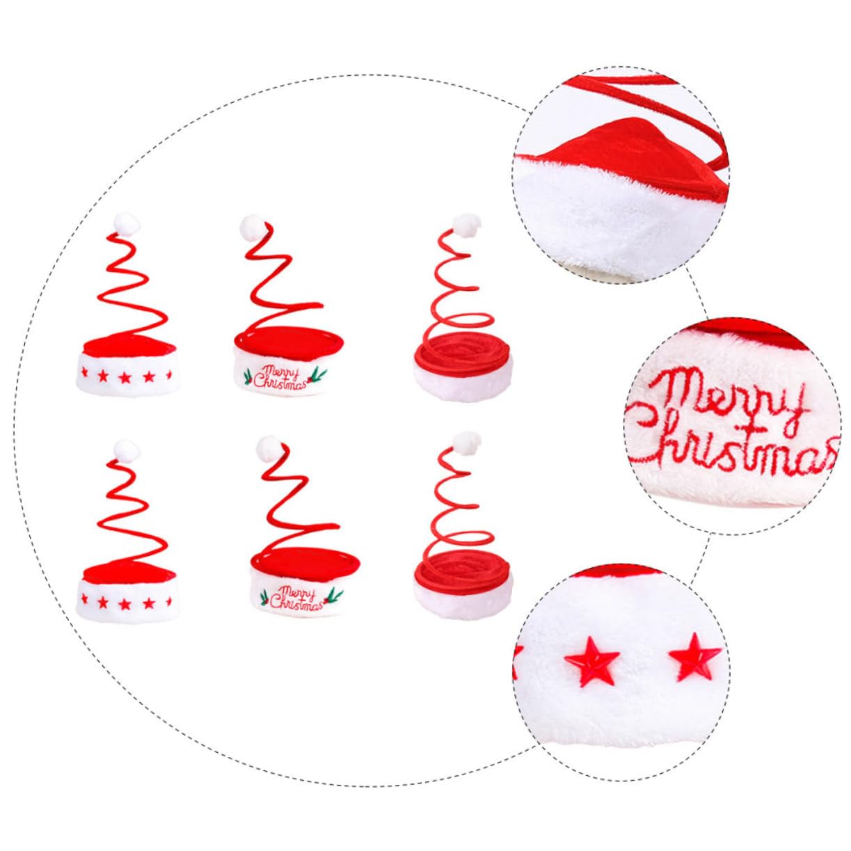 Amosfun 6 Piezas Gorro Navideño Divertido Primavera Gorro Navideño Creativo Decorativo para Fiesta Varios estilos