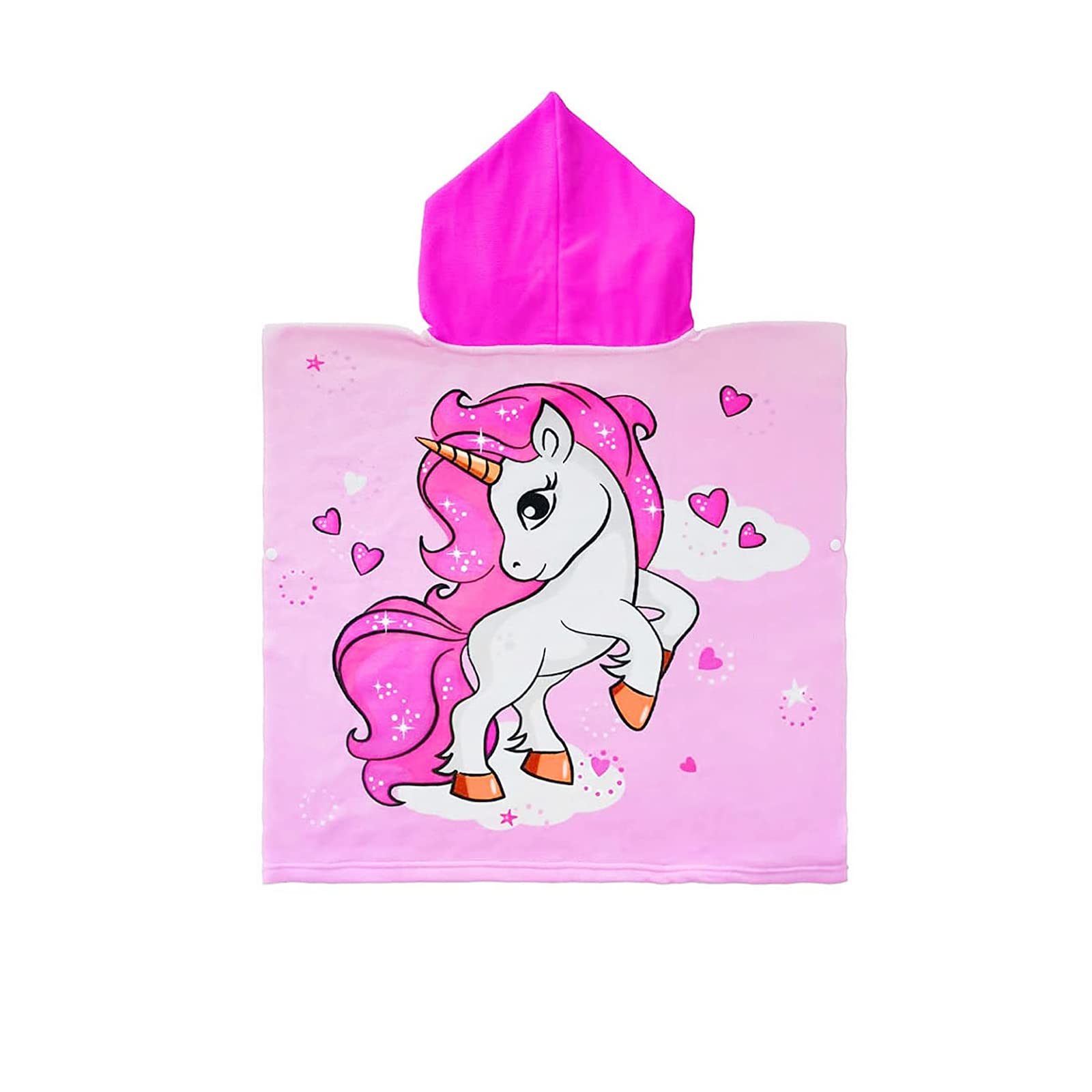 Asciugamano Poncho, Nuotare Piscina Accappatoio, Mantello Accappatoio, per Ragazze Ragazzi Bambini Asciugamano 2-8 Anni (Rosa)