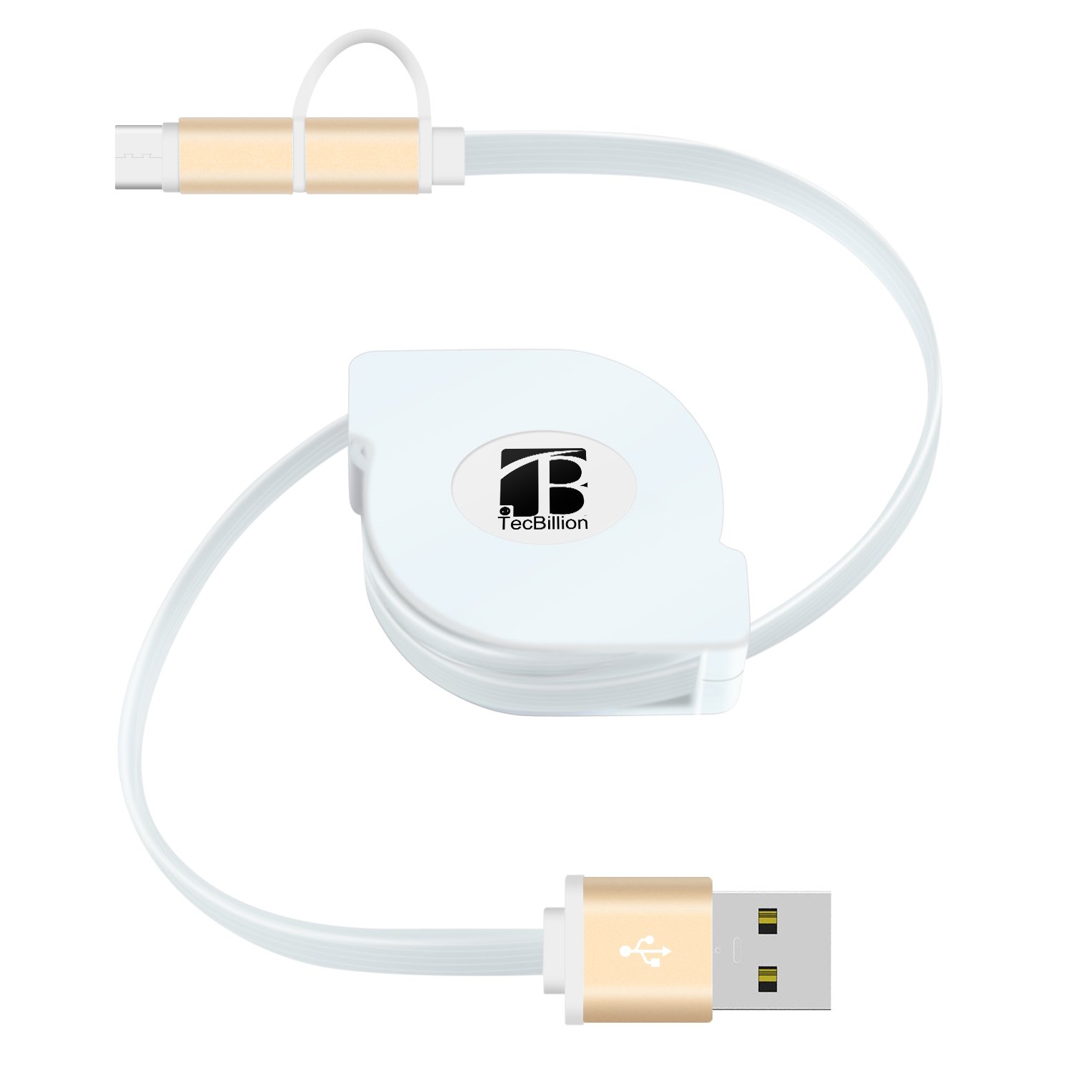 Almondcy 2-in-1 Universal Retractable Micro USB Type c USB Cable, Phone Charge Cable for Nexus 5X 6P Lumia 950 950XL Oneplus 2 Google Pixel Google Pixel XL and other Type-C and Micro USB Supported Devices