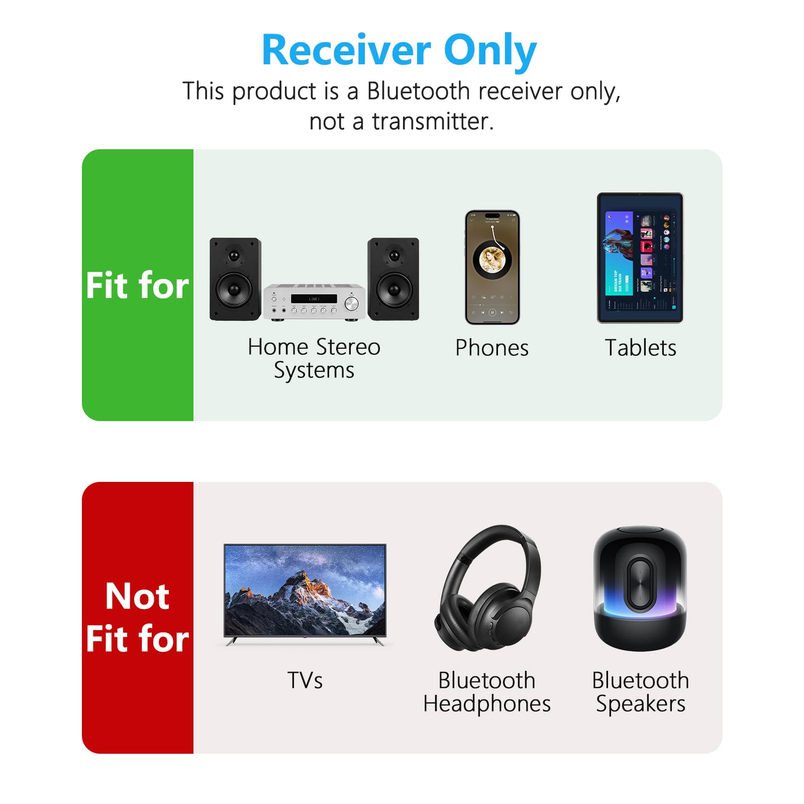 [Upgraded] 1Mii B06Pro Long Range Bluetooth Receiver, HiFi Wireless Audio Adapter, Bluetooth 5.3 Receiver with 3D Surround aptX HD Low Latency Optical RCA AUX 3.5mm Coaxial for Home Stereo System — Amazon image 6