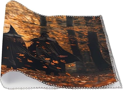 Miniatura 3 de Three Witches in The Forests Witchy Placemats Set of 6 Resistant Table Mats Washable Place Mats for Dinner Party Table Decoration
