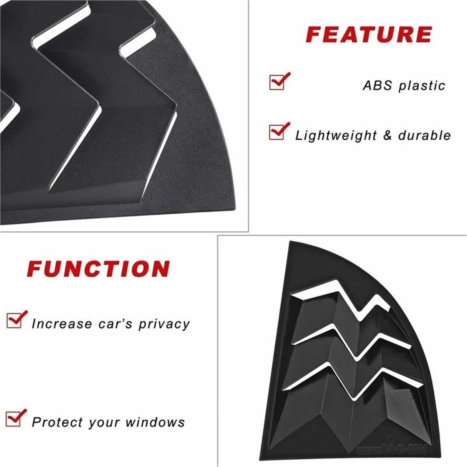 Spoiler Lunotto Posteriore per Ford per Mustang 1999 2000 2001 2002 2003 2004 Finestra Laterale Posteriore Feritoia Parabrezza Tenda da Sole Copertura Canard Laterale Lunotto