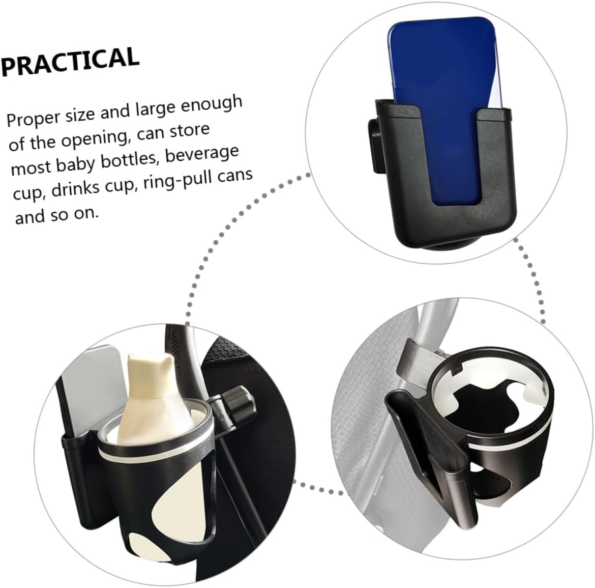 YARNOW Baby Bottle Holder for Stroller Multi-Functional Cup Rack Plastic Beverage Rack Boat Cup Holder