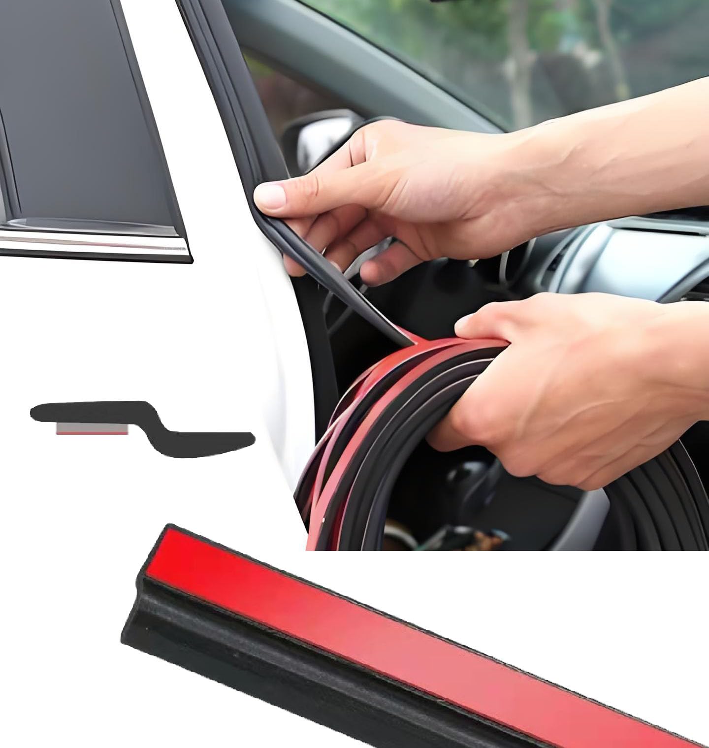 Car Door Seal, Universal Self Adhesive Auto Rubber Weather Draft Seal Strip Car Door Weather Stripping, Tonneau Cover Seal, Soundproof Car Window Seal Strip (16.5 Ft Long) (Z-type)