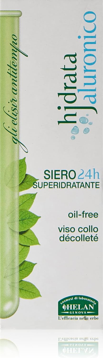 Helan, Hjdrata Jaluronico, Hyaluronic Acid Face Serum Drops, Super Moisturising Gel for Dry Skin Even on Neck, Transparent