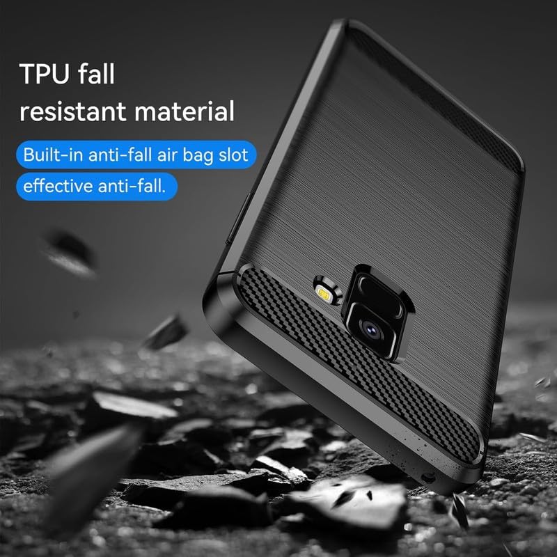 Image of Hybrid Carbon Fiber Back Case for Samsung Galaxy A8 Plus 2018 (Black)