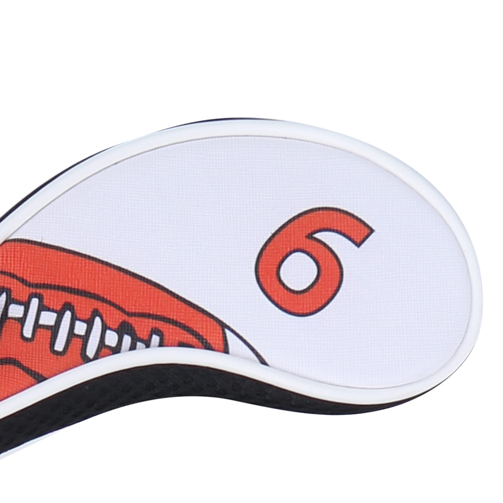 9 Piezas Fundas para Cabezas de Hierro de Golf, Cremallera Digital Patrón Deportivo Protector PU Impermeable, Juego de Fundas para Palos de Golf con Forro de Terciopelo, Funda