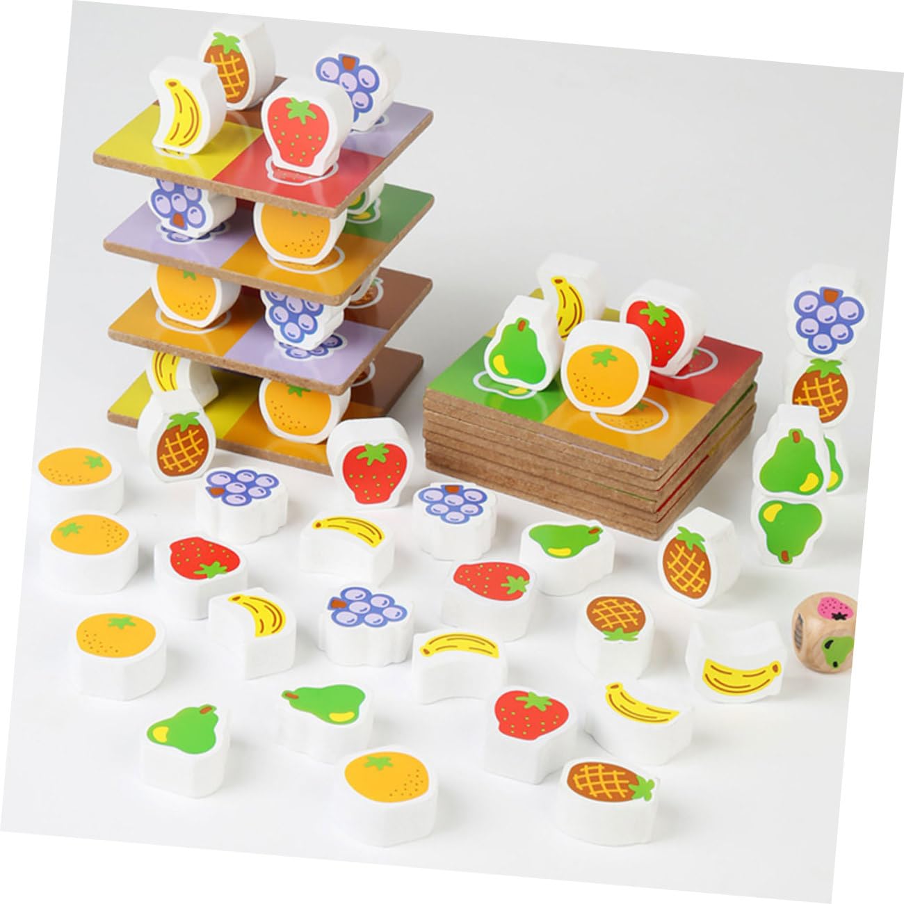 Jeu Éducatif en Bois à Empiler pour Garçon et Filles, Blocs D'équilibre Stimulants, Set de 1 pour Développement Cognitif et Imagination