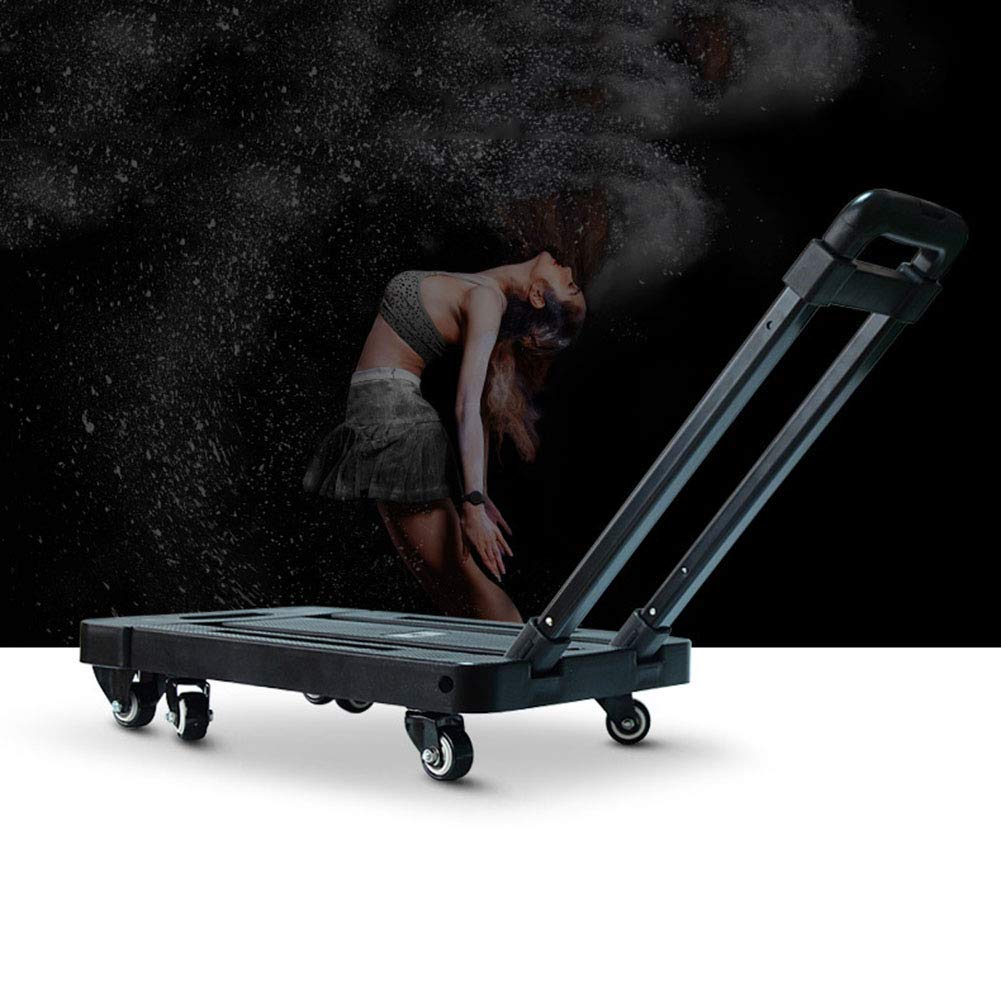 DXDXZDXLUF Shopping Cart, Portable Trailer Fold The Truck Hand Truck Flatbed Carts Household Hand Trolley Load 200KG