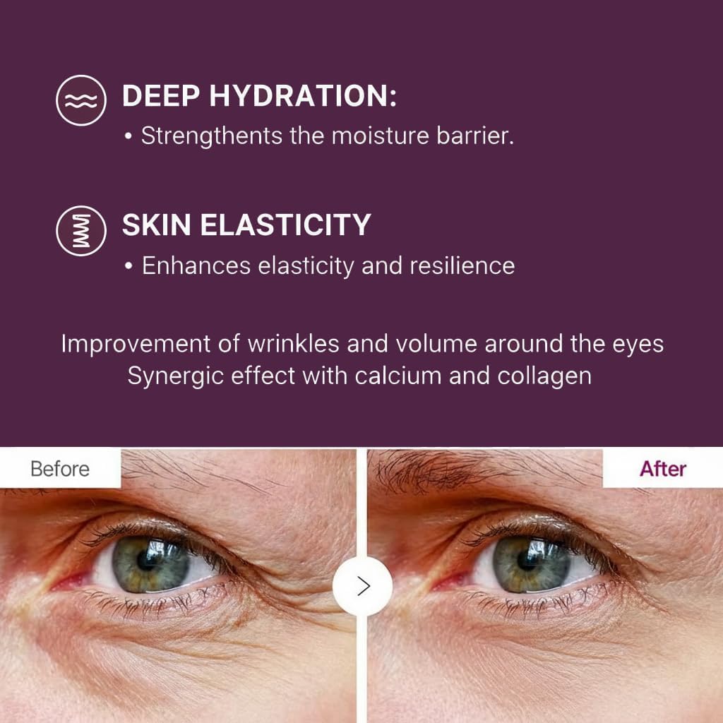 Calcium Volume Eye Care Set: Multi Balm Stick (9g) & Collagen Hydrogel Eye Patches (60ea/30 Pairs). Deep Hydration, Wrinkle Smoothing, Elasticity Boosting, for Under-Eye Hollows & Skin Nourishing. - Image 6