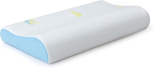 Hcore Almohada de espuma viscoelástica para dormir, almohada de viaje pequeña, ajustable, transpirable y suave, certificado CertiPUR-US, 12 x 20