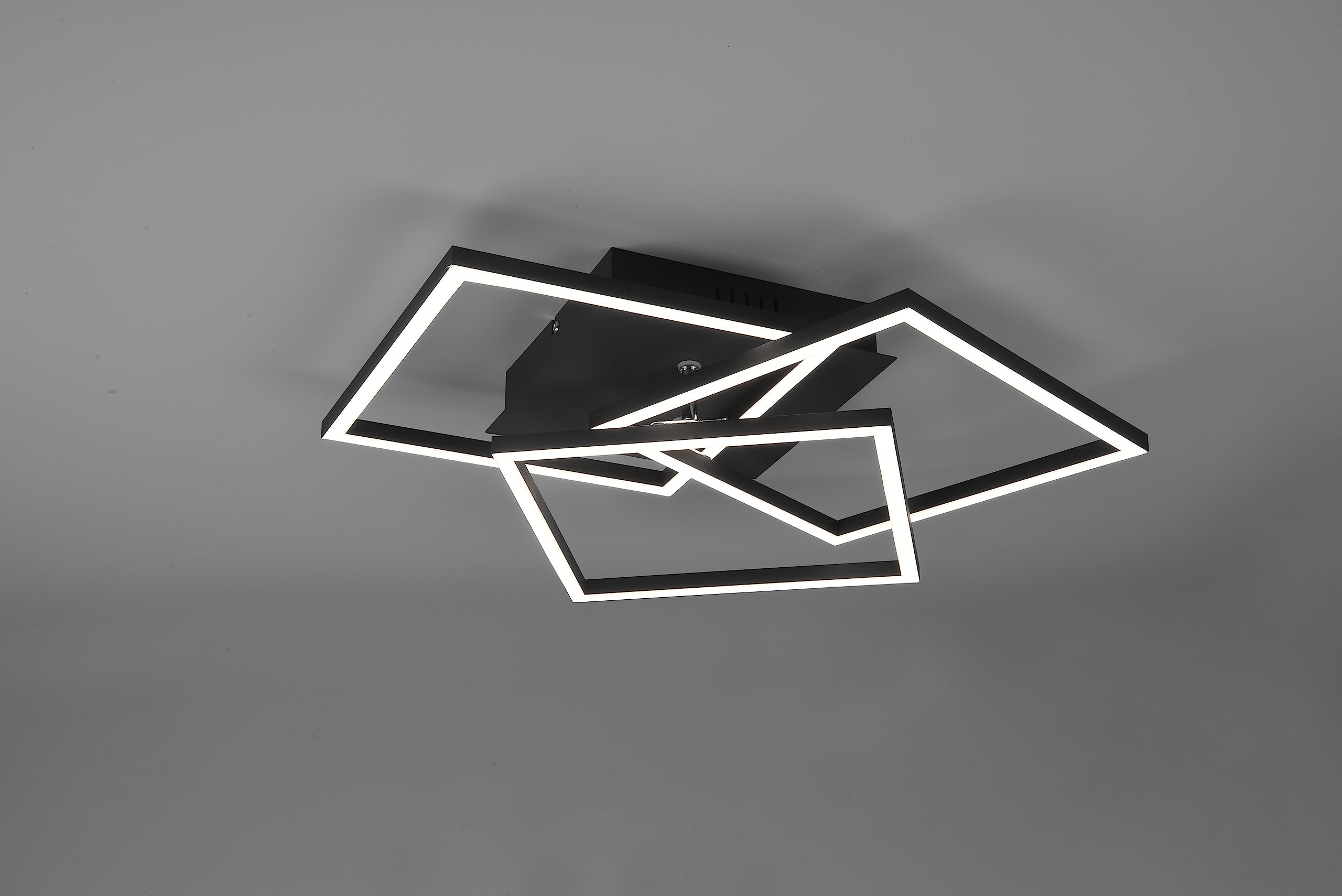 Reality, Plafón, Mobile incl. 1 x LED,SMD,27,0 Watt,2700-6000K,3200 Lm. Plástico, Blanco, Cuerpo: Metal, estera negra A:39,0cm, L:42,0cm, A:10,0cm Mando a distancia,Regulador integrado,Pivotante,
