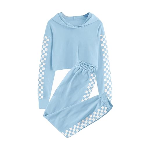 Meikulo Kids 2 Piece Outfits Girls Crop Tops Hoodies Long Sleeve Fashion Sweatshirts and Sweatpants