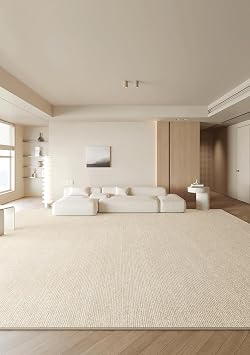 Cream Ultra Washable 3x8 Rug for Living Room Bedroom Diningroom Home Office Playroom Waterproof Non Slip Carpet Modern Solid Kitchen Hallway Indoor Outdoor Large Carpet
