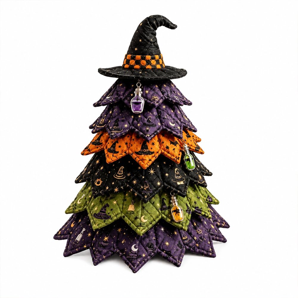 3D Quilted Halloween Tree Kit, DIY Patchwork Craft Beginner Sewing Kits — image 1
